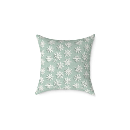 Winter Snowflake Decorative Pillow, Holiday Home Decor, Cozy Couch Cushion, Winter Celebration Gift, Snowy Pattern Pillow