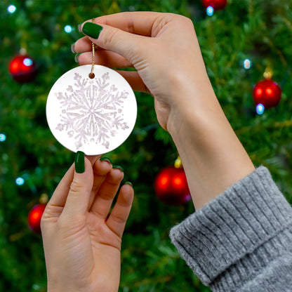 Ceramic Star Ornament - Snowflake Design, Winter Decor, Holiday Decoration, Gift for Christmas, Tree Ornament, Seasonal Decor