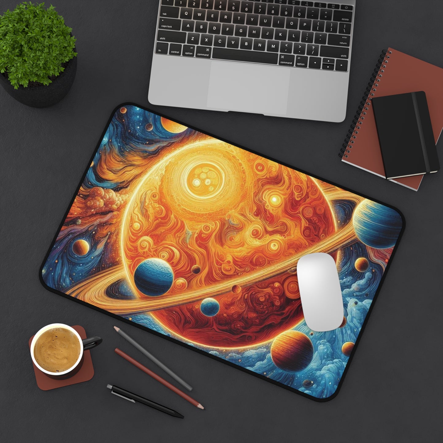 Celestial Desk Mat - Cosmic Planetary Design for Home or Office, Gift for Space Lovers, Gaming, Study, Astronomy Decor, Unique Desk [...]