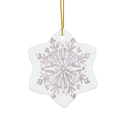 Ceramic Star Ornament - Snowflake Design, Winter Decor, Holiday Decoration, Gift for Christmas, Tree Ornament, Seasonal Decor