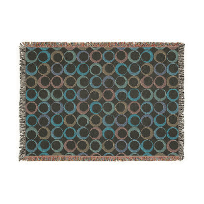 Cozy Woven Blanket, Bohemian Home Decor Throw, Circle Pattern Blanket, Boho Gift, Stylish Sofa Throw, Birthday and Holiday Gift