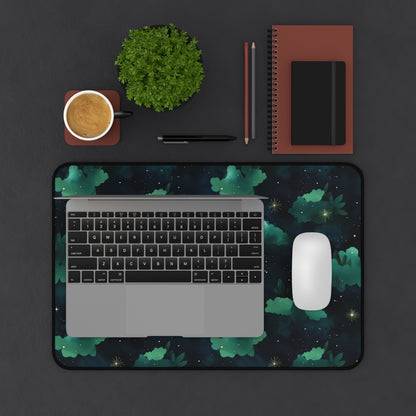 Celestial Forest Desk Mat | Gaming, Office Decor, Gift for Astronomers, Astrology Enthusiasts, Home Workspace