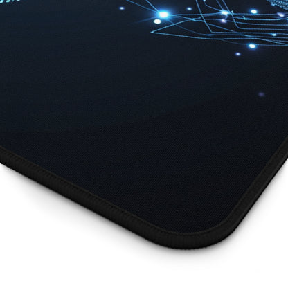 Blue Wave Desk Mat, Modern Office Decor, Gaming Mouse Pad, Stylish Workstation Accessory, Gift for Tech Lovers