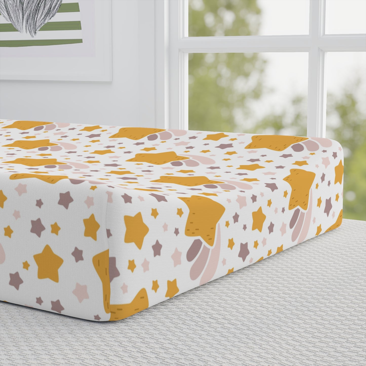 Star Pattern Baby Changing Pad Cover, Whimsical Baby Changing Pad Cover, Nursery Essentials, Star Pattern, Baby Shower Gift, Soft and Cozy Baby Bedding, Changing Table [...]