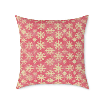 Boho Floral Square Pillow | Cozy Home Decor, Pink Cushion for Living Room, Bohemian Style, Gift for Her