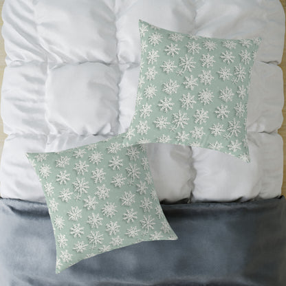 Winter Snowflake Decorative Pillow, Holiday Home Decor, Cozy Couch Cushion, Winter Celebration Gift, Snowy Pattern Pillow