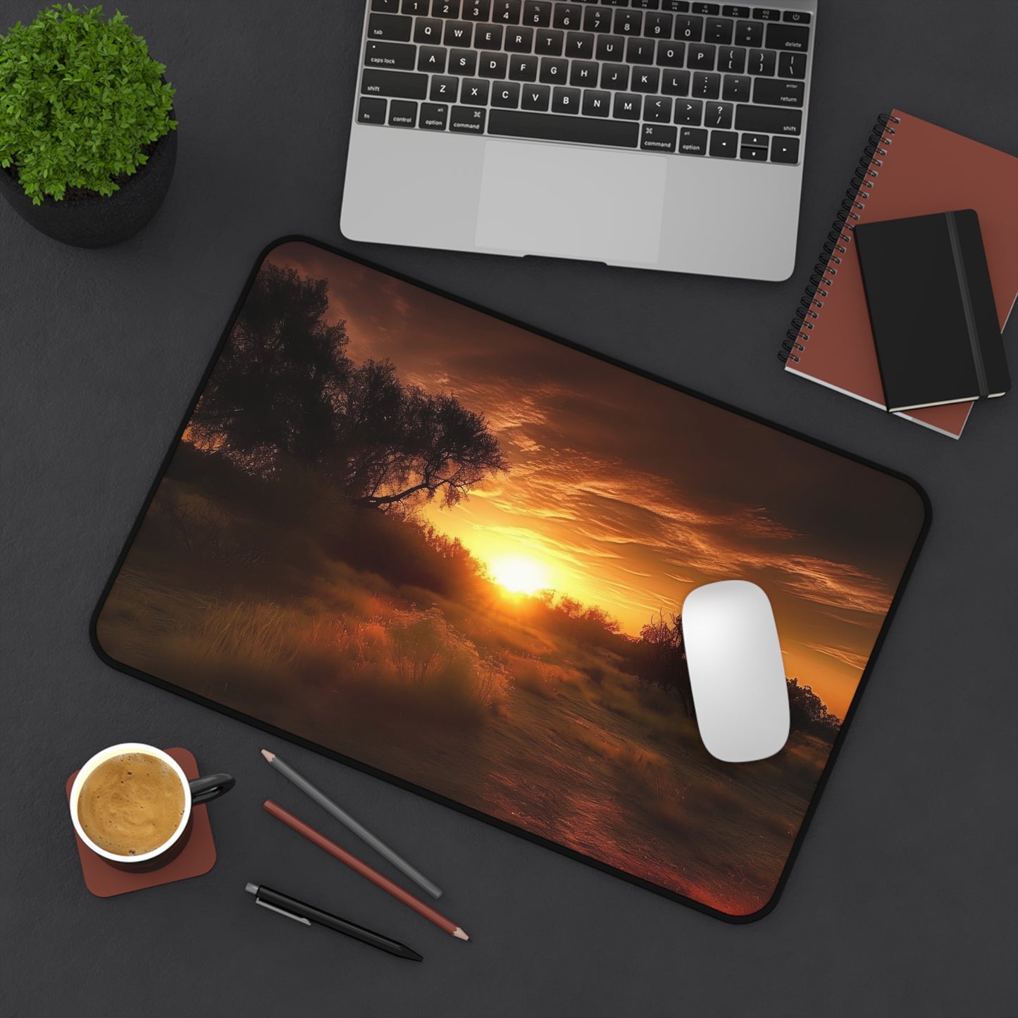 Sunset Landscape Desk Mat | Office Decor, Workspace Accessory, Gift for Her, Home Office, Desk Organizer