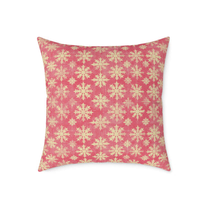 Boho Floral Square Pillow | Cozy Home Decor, Pink Cushion for Living Room, Bohemian Style, Gift for Her