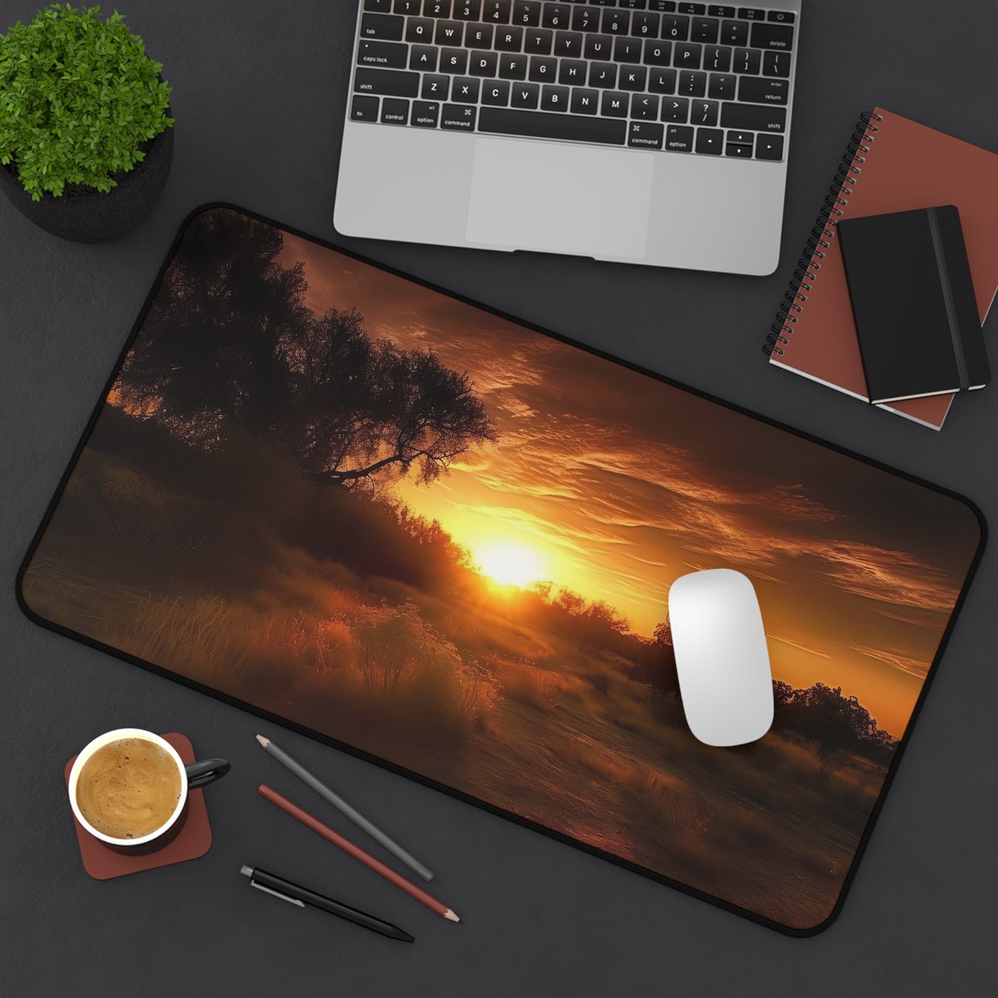 Sunset Landscape Desk Mat | Office Decor, Workspace Accessory, Gift for Her, Home Office, Desk Organizer