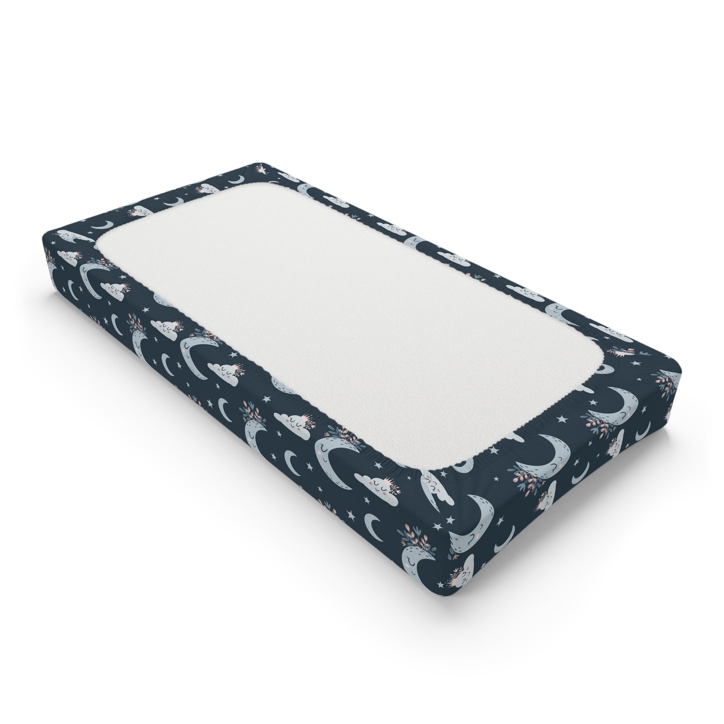 Moonlit Baby Changing Pad Cover, Nursery Decor, Baby Shower Gift, Floral Changing Table Accessory, Unique Baby Gift