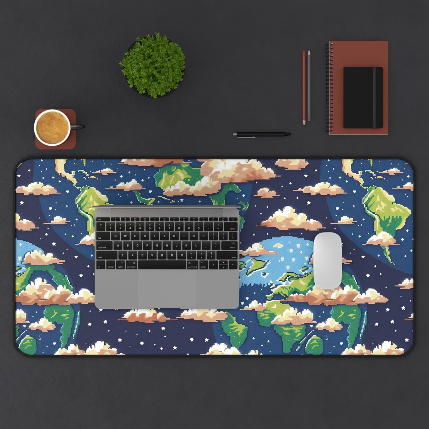 Earth-Themed Desk Mat, Planetary Desk Pad, Eco-Friendly Office Decor, Gamer Mouse Pad, Stylish Workspace Accessory, Gift for Earth Lovers