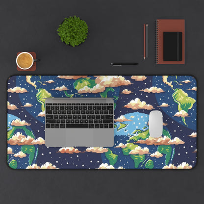 Earth-Themed Desk Mat, Planetary Desk Pad, Eco-Friendly Office Decor, Gamer Mouse Pad, Stylish Workspace Accessory, Gift for Earth Lovers
