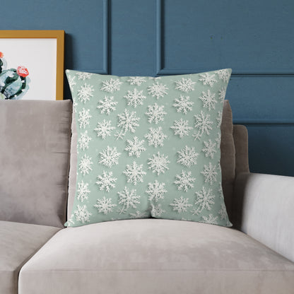 Winter Snowflake Decorative Pillow, Holiday Home Decor, Cozy Couch Cushion, Winter Celebration Gift, Snowy Pattern Pillow
