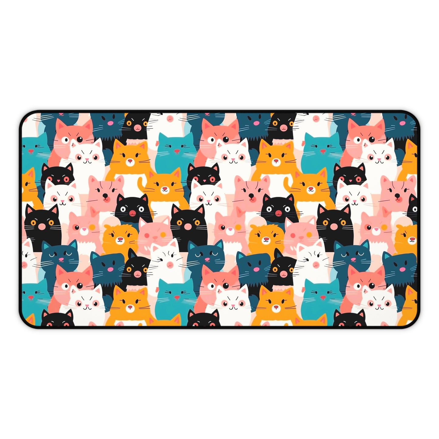 Cute Cat Desk Mat, Ideal for Home Office, Gift for Cat Lovers, Playful Cat Patterns, Fun Work Setup, Cat-Themed Decor, Unique Desk Accessory