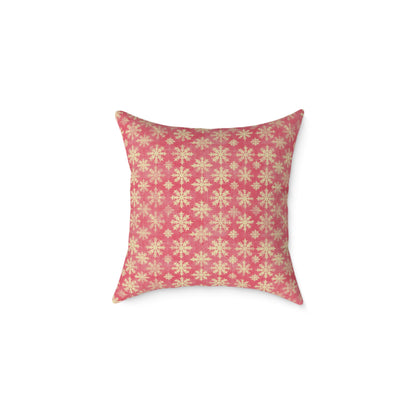 Boho Floral Square Pillow | Cozy Home Decor, Pink Cushion for Living Room, Bohemian Style, Gift for Her