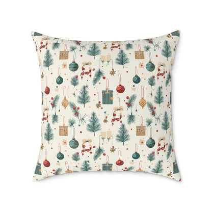 Festive Holiday Pillow, Cozy Home Decor, Christmas Cushion, Winter Throw Pillow, Christmas Living Room Decoration