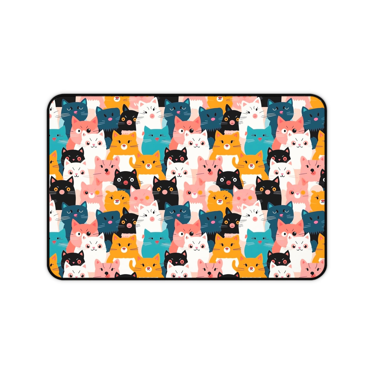 Cute Cat Desk Mat, Ideal for Home Office, Gift for Cat Lovers, Playful Cat Patterns, Fun Work Setup, Cat-Themed Decor, Unique Desk Accessory