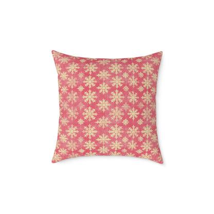 Boho Floral Square Pillow | Cozy Home Decor, Pink Cushion for Living Room, Bohemian Style, Gift for Her