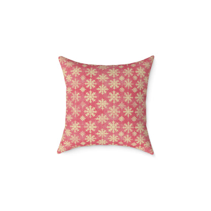 Boho Floral Square Pillow | Cozy Home Decor, Pink Cushion for Living Room, Bohemian Style, Gift for Her
