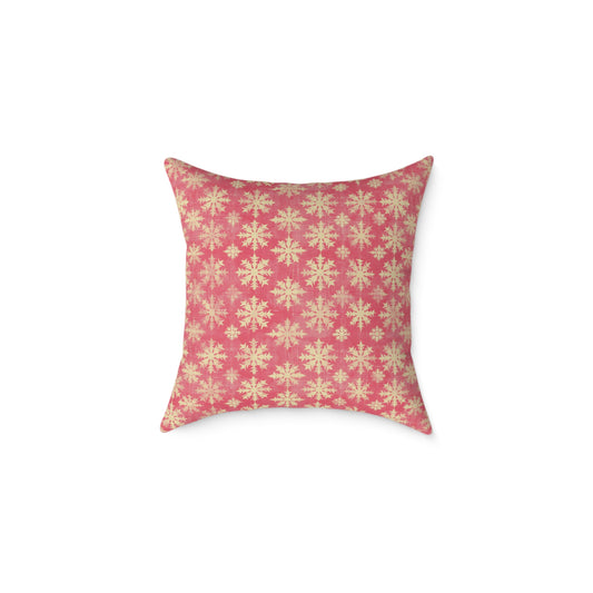 Boho Floral Square Pillow | Cozy Home Decor, Pink Cushion for Living Room, Bohemian Style, Gift for Her