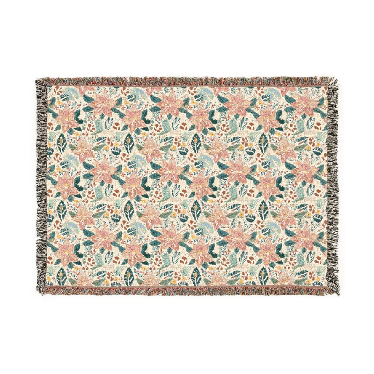 Cozy Floral Woven Blanket for Home Decor, Ideal for Picnics, Birthdays, and Seasonal Holidays, Perfect Gift for Loved Ones