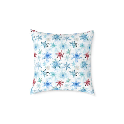 Square Pillow - Snowflake Christmas Winter Theme
