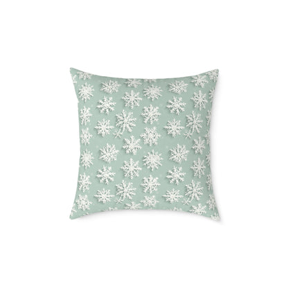 Winter Snowflake Decorative Pillow, Holiday Home Decor, Cozy Couch Cushion, Winter Celebration Gift, Snowy Pattern Pillow