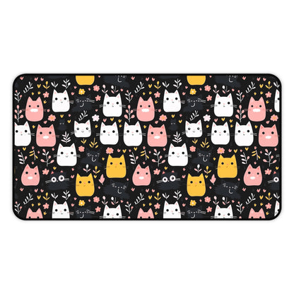 Cute Cat Desk Mat for Home Office, Cat Lover Gift, Animal Themed Desk Accessory, Mouse Pad, Fun Office Decor
