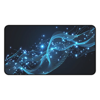 Blue Wave Desk Mat, Modern Office Decor, Gaming Mouse Pad, Stylish Workstation Accessory, Gift for Tech Lovers