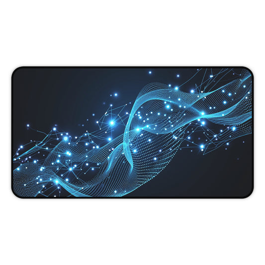 Blue Wave Desk Mat, Modern Office Decor, Gaming Mouse Pad, Stylish Workstation Accessory, Gift for Tech Lovers