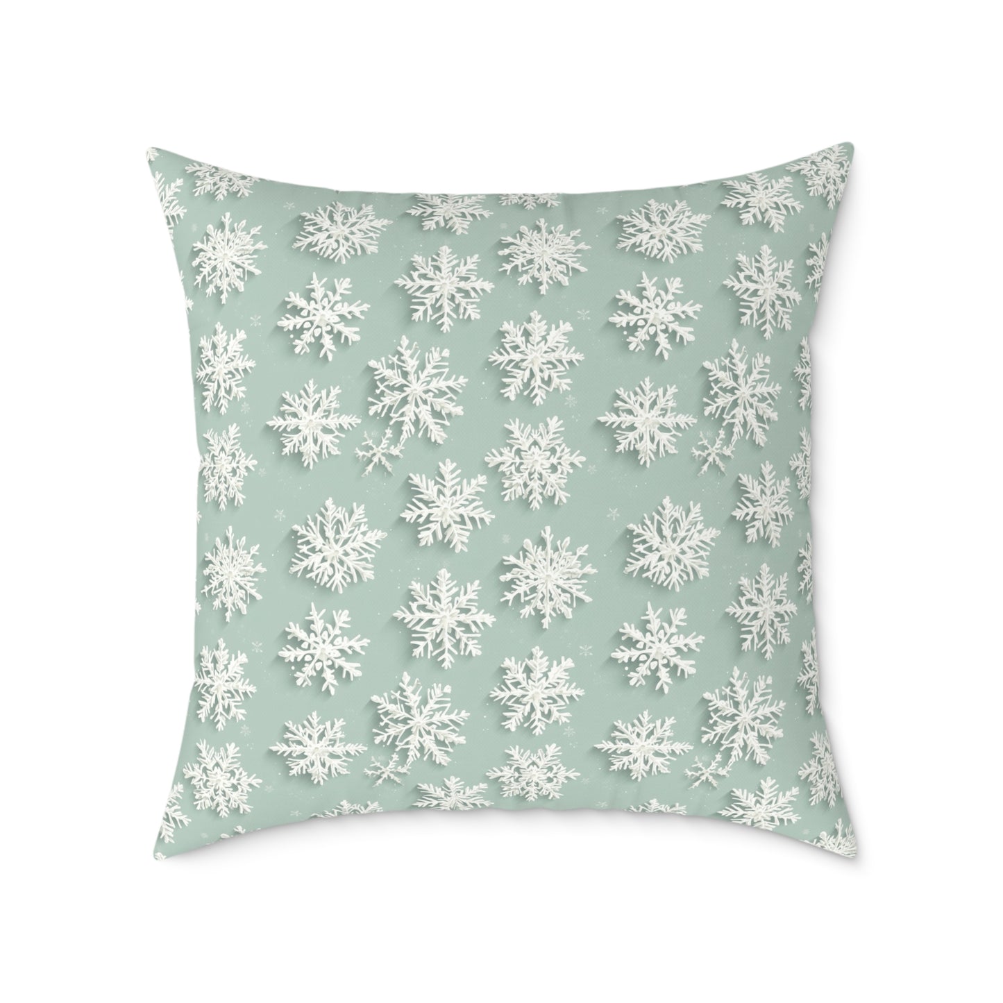 Winter Snowflake Decorative Pillow, Holiday Home Decor, Cozy Couch Cushion, Winter Celebration Gift, Snowy Pattern Pillow