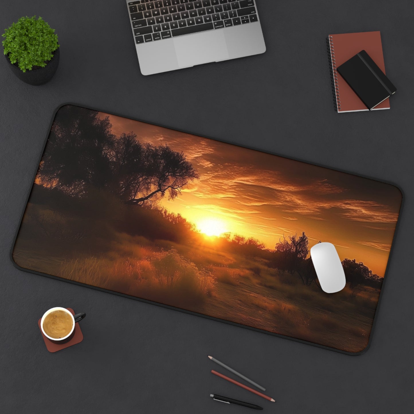 Sunset Landscape Desk Mat | Office Decor, Workspace Accessory, Gift for Her, Home Office, Desk Organizer